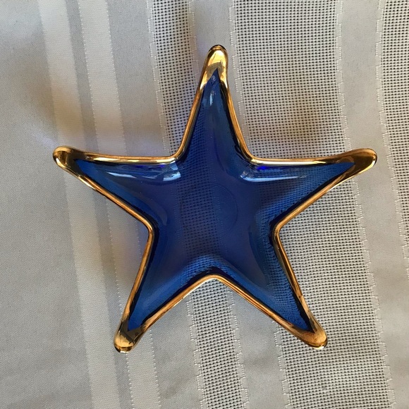 Starfish Blue Glass Dish Set of 2 - Picture 9 of 12